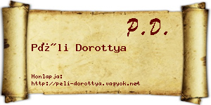 Péli Dorottya névjegykártya