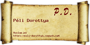 Péli Dorottya névjegykártya